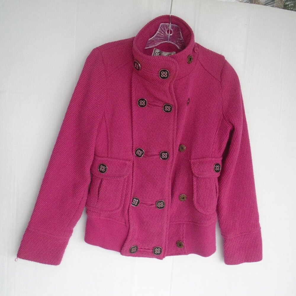OC by Oleg Cassini Womens Double Brested Pea Coat Size S Pink